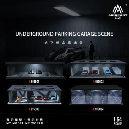 More Art 1:64 Underground 04 Parking Garage Lighting Diorama, Light Version Diorama for Display&Collection&Gift