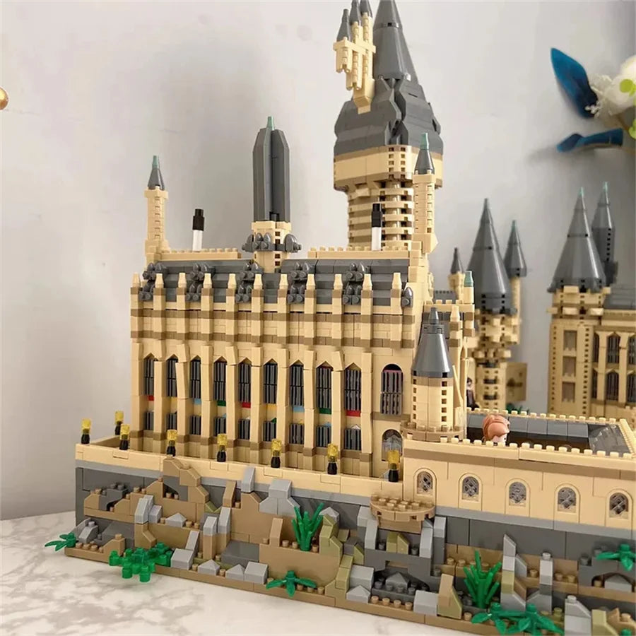 2025 DIY Creative Medieval Magic Movie Castle School   Micro Bricks Architecture Palace Model Birthday Christmas Halloween gifts
