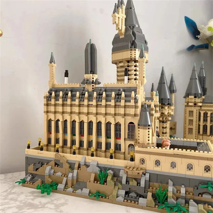 2025 DIY Creative Medieval Magic Movie Castle School   Micro Bricks Architecture Palace Model Birthday Christmas Halloween gifts