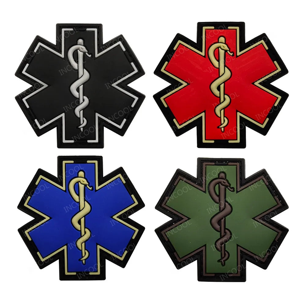 PVC Medic PARAMEDIC Skull Patches Decorative Patches Strip Combat Rubber Chevron IR Reflective Appliqued