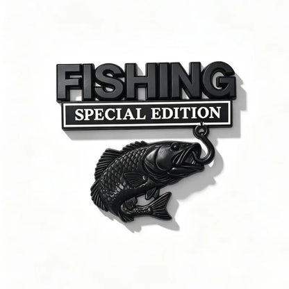 Fishing Car Sticker Metal Fishhook Badge Special Edition Waterproof Decal for Auto Truck SUV Fishing Enthusiasts