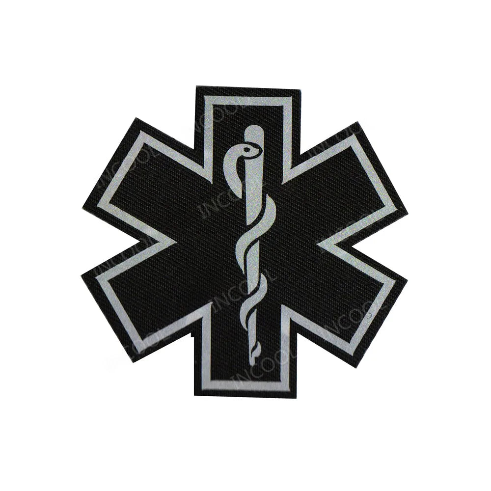 PVC Medic PARAMEDIC Skull Patches Decorative Patches Strip Combat Rubber Chevron IR Reflective Appliqued