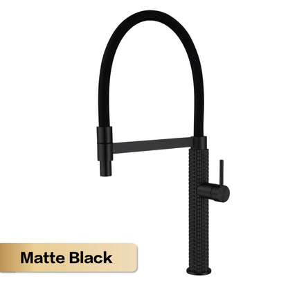 AITANA Gun Gray Luxury Brass Kitchen Faucet Single Handle Cold and Hot Dual Control Modern Design Simple Black Sink Faucet