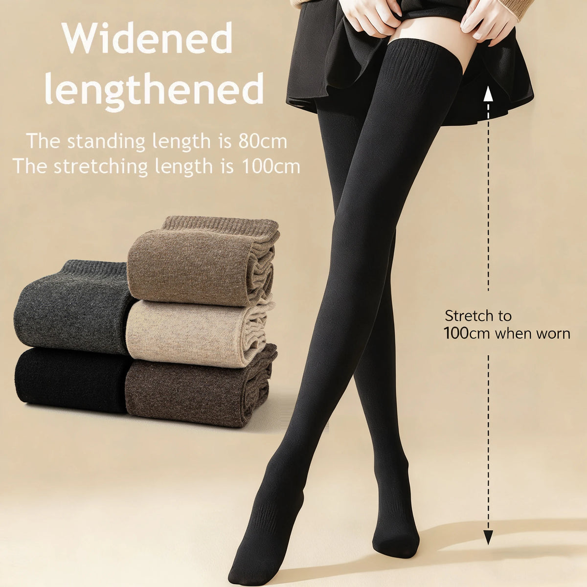 Winter Thigh High Cotton Socks For Women 80-100cm stockings Japanese Lengthened JK Lolita Stockings Over The Knee Socks Slim