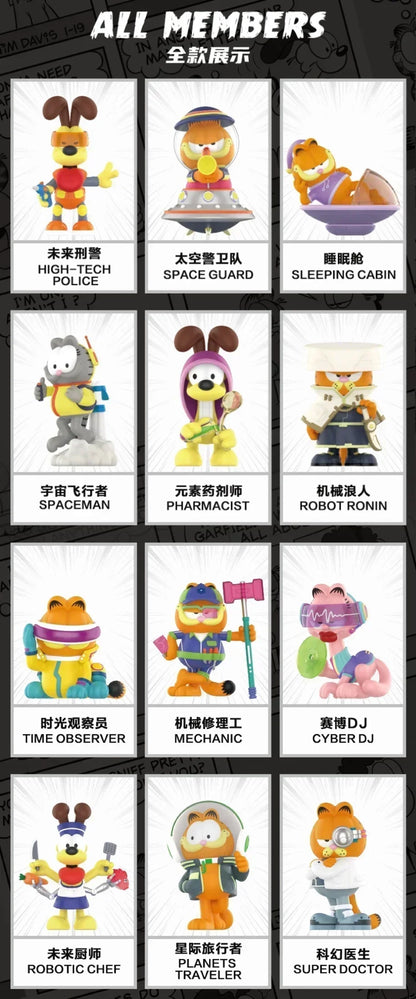 POP MART Garfield Future Fantasy Series Blind Box Guess Bag Mystery Box Toys Doll Cute Anime Figure Ornaments Gift