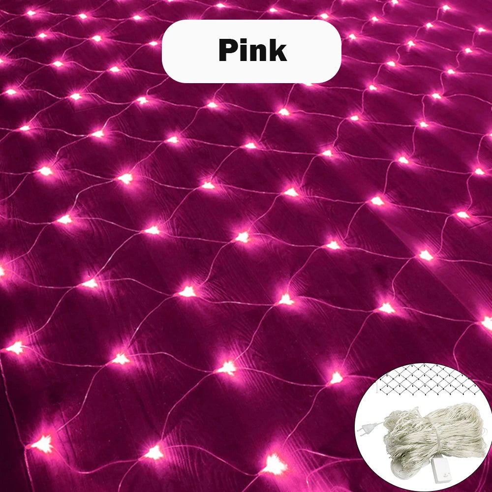 1.5x1.5M 3x2M 6x4M 8x10M LED Net Mesh Fairy String Light with Plug Outdoor Garden Wedding Decoration Home  LED Curtain Light