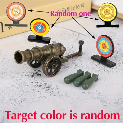 1pc Fireable Mini Cannon Model: Military Replica Tabletop Decoration - A Unique Shooting Sports Toy & Collectible Gift!