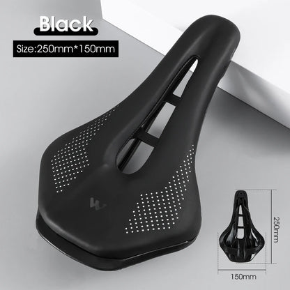 WEST BIKING Bicycle Saddle Non-Slip Short Nose Bike Seat PU Leather Hollow Road Bike Saddle Ergonomic Comfortable Bike Cushion
