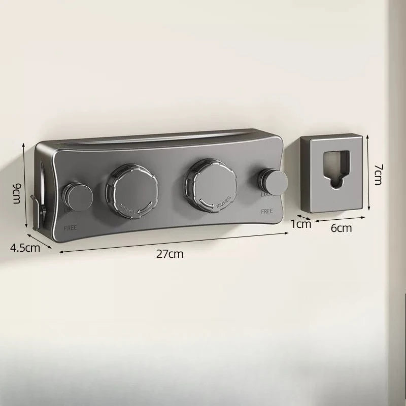 1pcs Retractable Clothesline Double Line Retractable Wall Mounted Washing Clothes Hanger Laundry Balcony Invisible Drying Lines