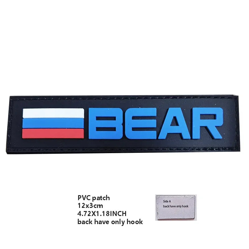 PVC Rubber Patch USEC Team Badge BEAR Magic Armband IR Reflective Tactical Morale Backpack Hook and Loop Patches for Clothing