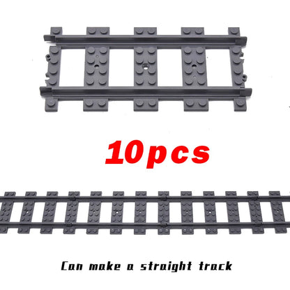 MOC City Bricks Train Flexible Construction Parts Railway Curve Track Building Blocks Model Accessories Compatible with 53401