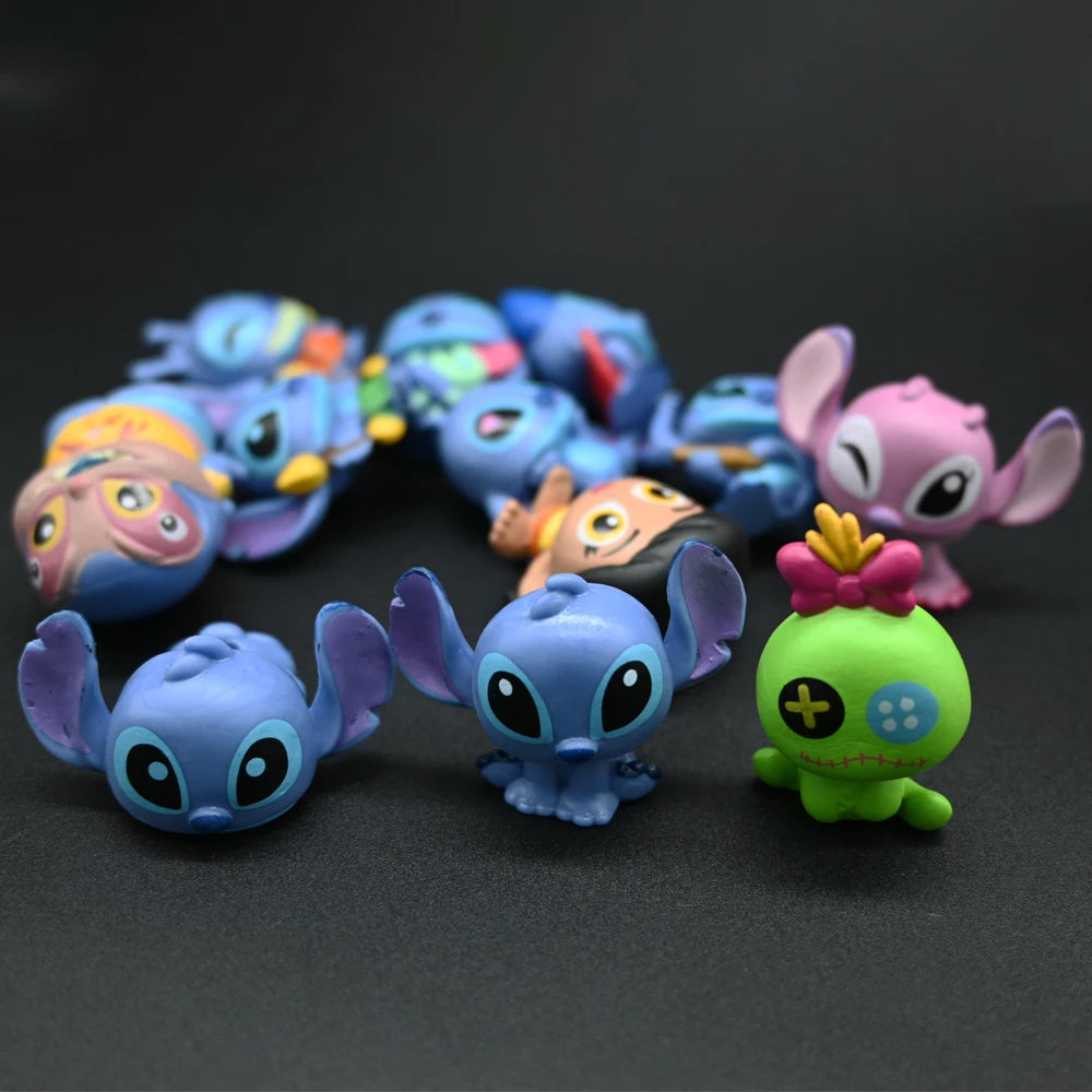 12Pcs/Set Anime Doorables Stitch Angel Scrump Action Figure Doll Anime Lilo & Stitch Toys For Kids Christmas Gift