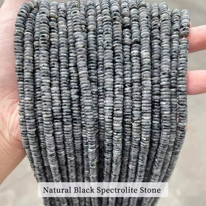 6x2mm Natural Stone Amethyst Pink Quartz Flat Rondelle Bead Smooth Loose Bead for Jewelry Making DIY Bracelet Necklace Accessory