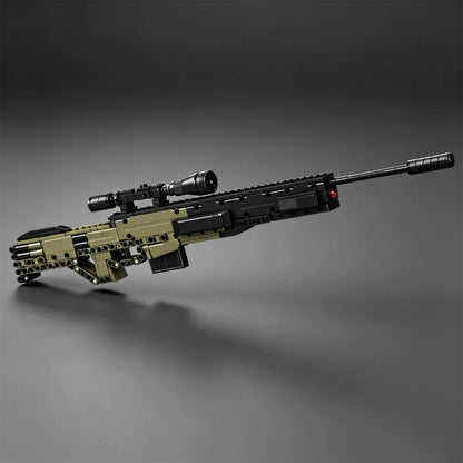 British AWM Sniper Rifle Building Block Model Gun —MOC Barrett Heavy Sniper Rifle