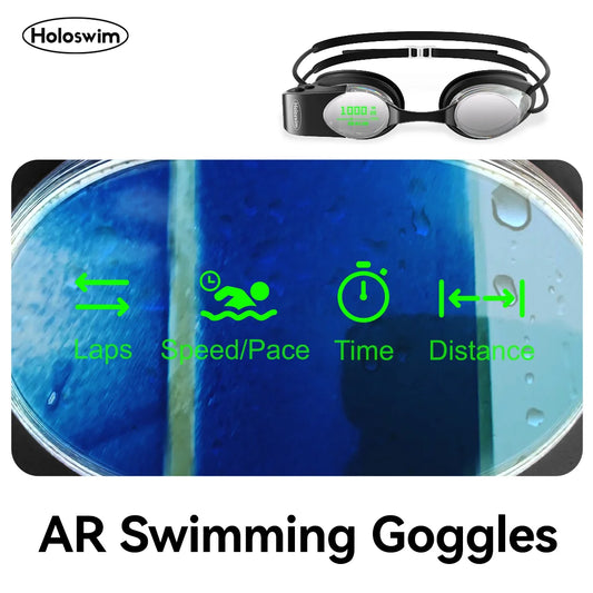 HOLOSWIM AR Smart Swim Goggles 2S, Swim Metrics Tracking, Real-Time Data Display, AI Swim Analysis, Anti-Fog Lens, Smart Glasses