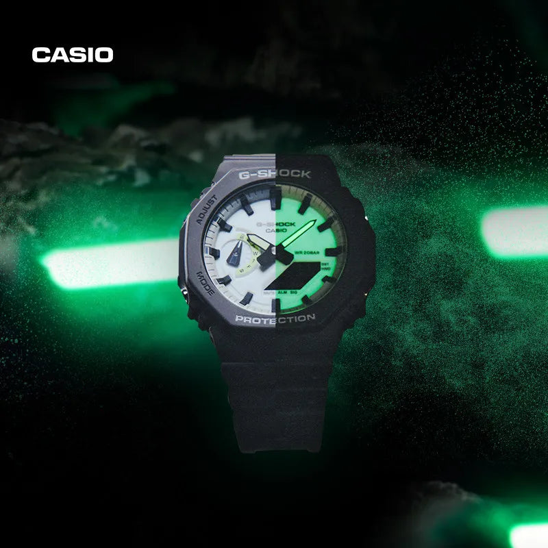 Casio G-SHOCK Night Glow Series Men's Watch with Gray Case, Shock Resistant