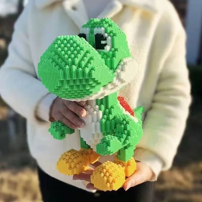Giant Green Animal Dinosaur Game Character Building Blocks Small Particle Bricks Children's Assembled Building Blocks Toy