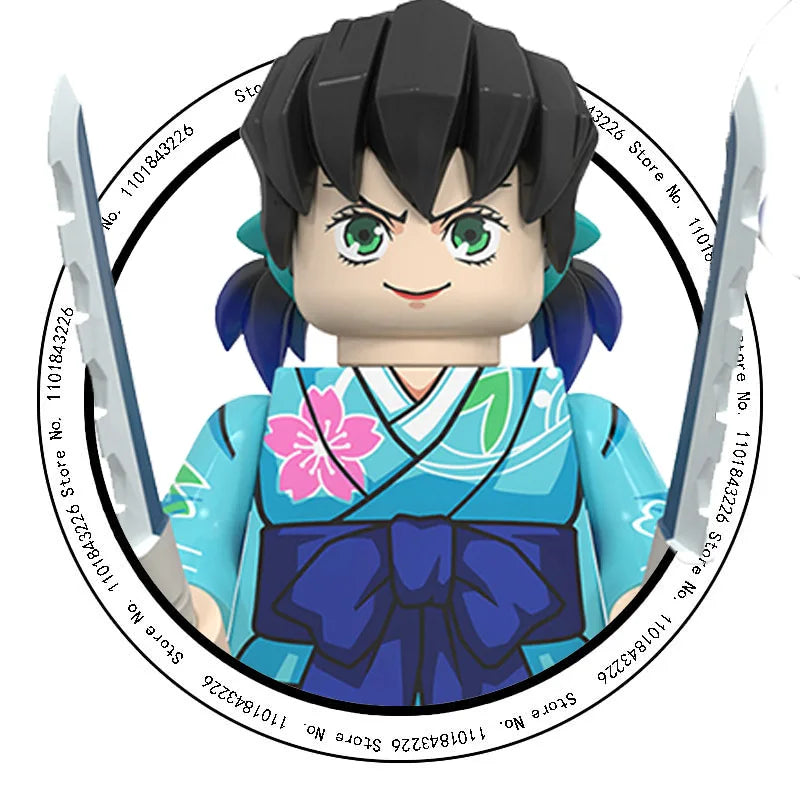 Demon Slayer Miniatures, Tan Errou, NeiZuko, Guiyou, Shinobu, collectible action figures, children's assembled toys, gifts.