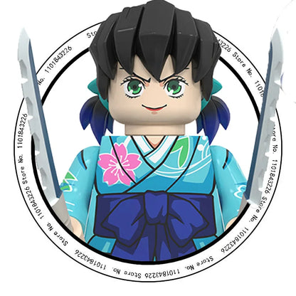 Demon Slayer Miniatures, Tan Errou, NeiZuko, Guiyou, Shinobu, collectible action figures, children's assembled toys, gifts.