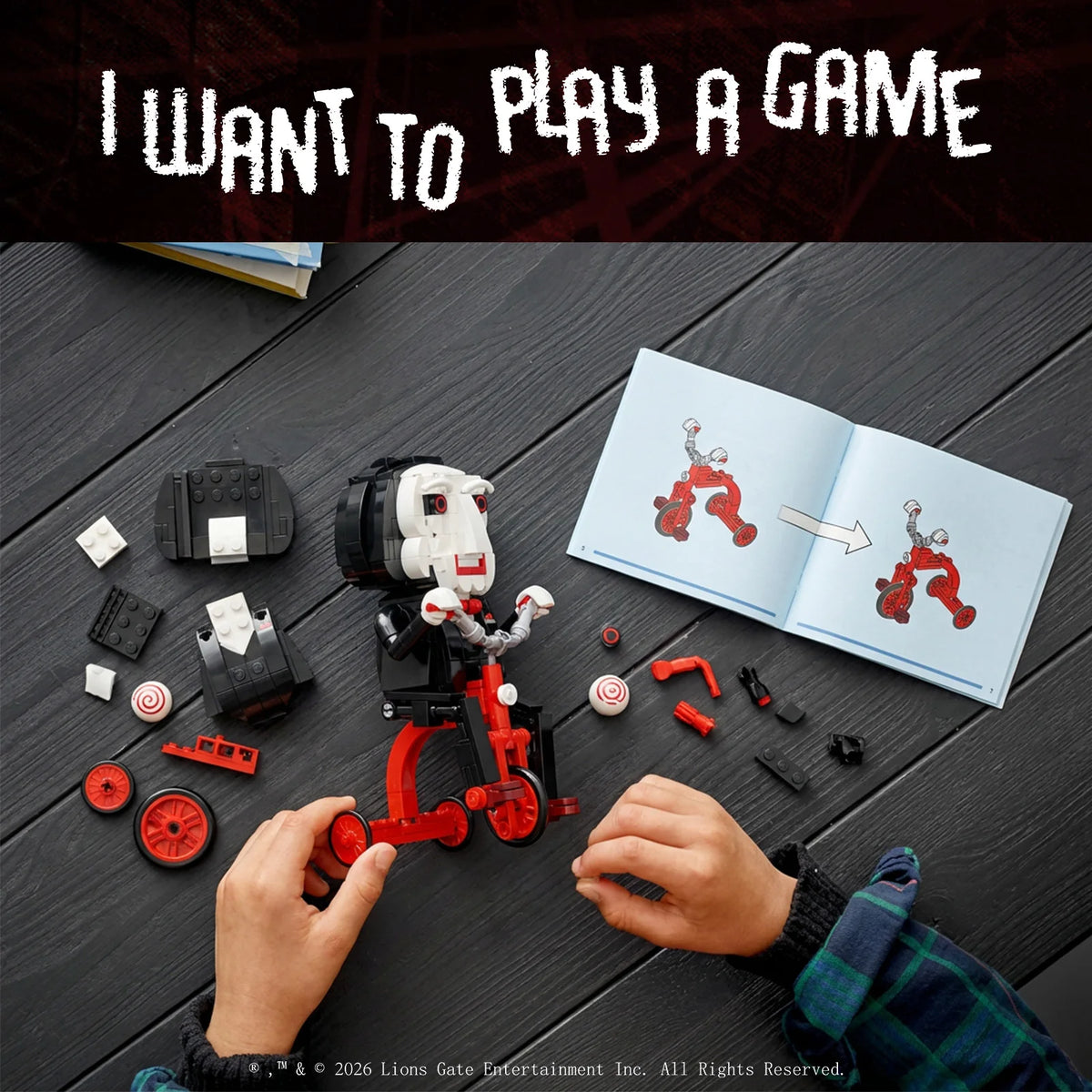 JAKI SAW Billy the Puppet on Tricycle Building Blocks 261pcs Official Movie Licensed Figure Gift