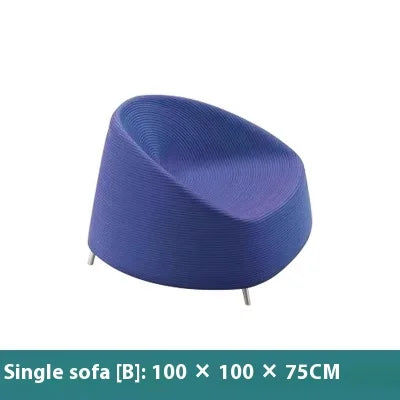 ！@Nordic Luxury Modern Fabric Rattan Furniture Set Creative Lazy Chair Outdoor Courtyard Living Room Hotel