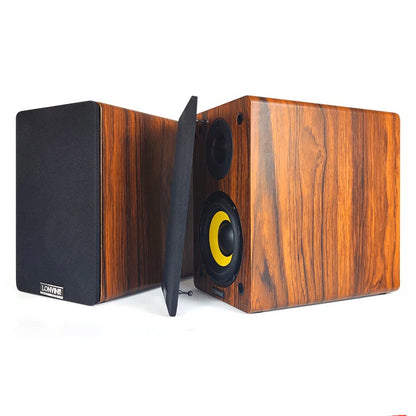 4-inch HIFI Passive Speaker with 60W*2 Output Power 3-inch Silk Dome Tweeter 2-way Stereo Home Stereo Wooden Bookshelf Speaker