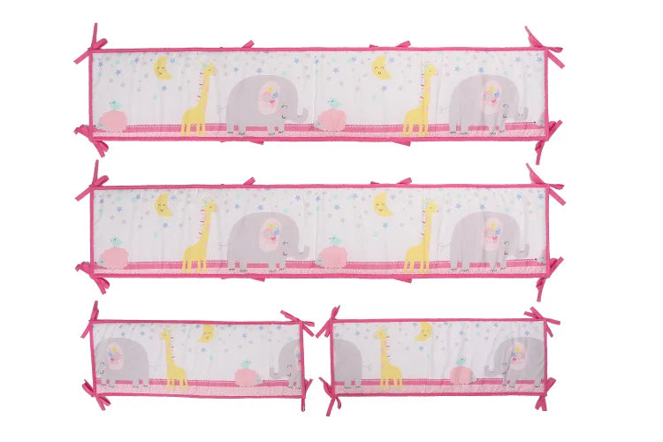 Crib Rail Cover Set and Baby Crib Liner  Baby Bumperless Crib Cot Protector Infant Bebe Bedding Set