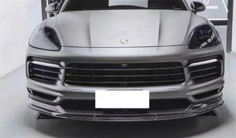 For Porsche Cayenne SUV 2018-2023 Real Carbon Fiber Bumper Front Lip Rear Diffuser Side Skirts Spoiler Splitter Body Kit