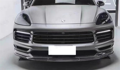 For Porsche Cayenne SUV 2018-2023 Real Carbon Fiber Bumper Front Lip Rear Diffuser Side Skirts Spoiler Splitter Body Kit