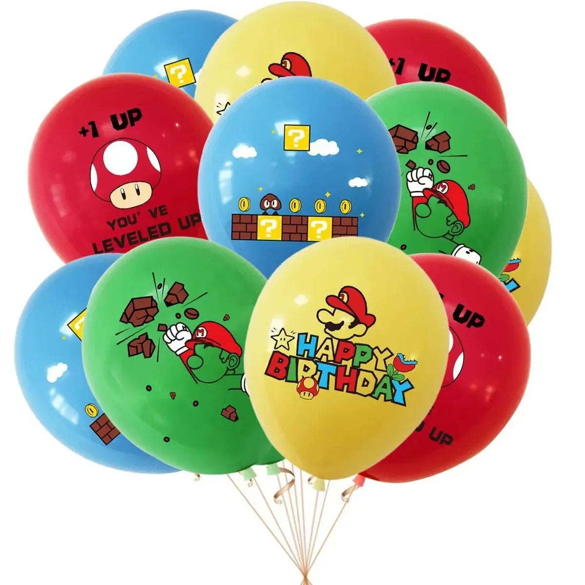 Set Luigi Mushroom Yellow Question Mark Latex Balloons Mario Balloon Set Peach Princess Happy Birthday Party Decoration Supply