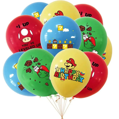 Set Luigi Mushroom Yellow Question Mark Latex Balloons Mario Balloon Set Peach Princess Happy Birthday Party Decoration Supply