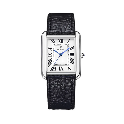 OGEDA Waterproof Couple Watches Casual Fashion Quartz Stainless Steel Leather Strap Square Dial Men's And Women's Lover Watch