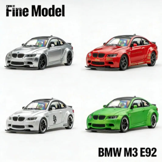 FINE MODEL 1:64 BMW M3 E92, cast alloy model car, suitable as a gift for boys, an adult collection item, and a holiday gift.