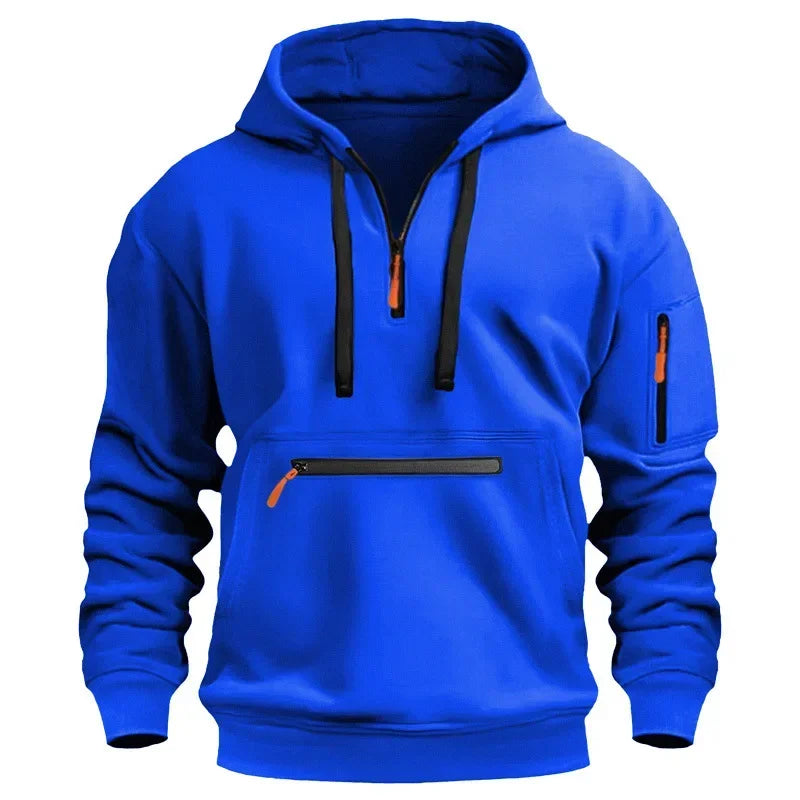 2026 New Men's Fashion Casual Hoodie Autumn/Winter Multi Pocket Fashion Loose Oversized Hoodie Men's Wear
