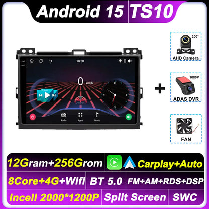 2 Din Android Autoraido For Toyota Land Cruiser Prado 120 3 III For Lexus GX470 GX 470 J120 2002 - 2009 Car Radio Touch Screen
