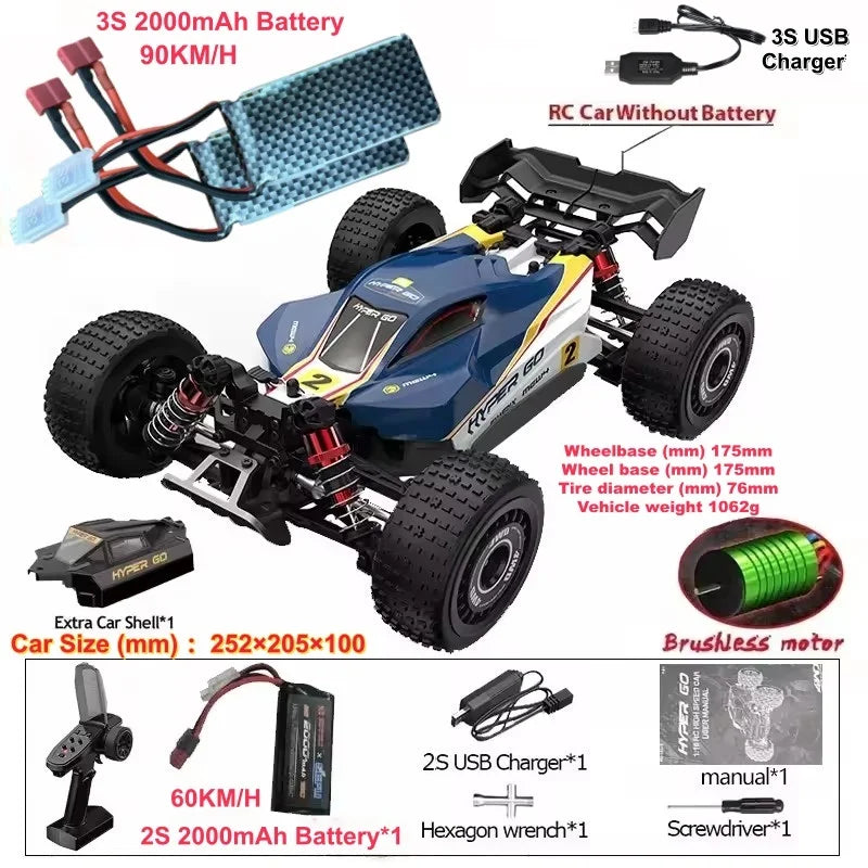 90KM/H Brushless RC Car 4WD Big Electric High Speed Off-Road Climbing Remote Control Drift Car Vehical Truck RC Racing Car Toys