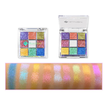 Sheeneffect Chameleon Chrome Eyeshadow Palette 9 Colors High End Makeup Cosmetics