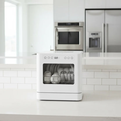 Automatic Energy-Efficient Household Dishwasher with Plastic Countertop Drawer Stylish Design