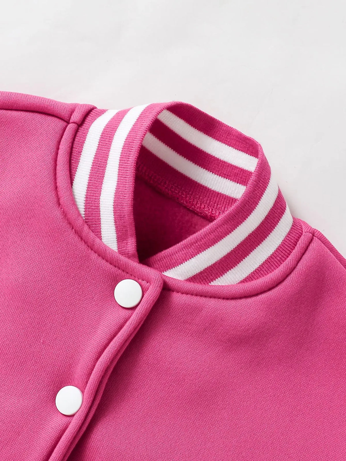 Six Seven Girls' Short Baseball Jacket - Casual Sports School Uniform with "67" Pattern, Trendy Girls' Clothing, Teenage Girls' Outfits, Children's Outdoor and Indoor Activity Sports Jacket, Girls' Autumn and Winter Seasonal