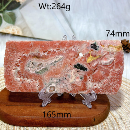 Healing Natural Crystal Rare Argentina Rhodochrosite Large Slices Slab Ore Mineral Gemstones Ornament Home Decoration Gift
