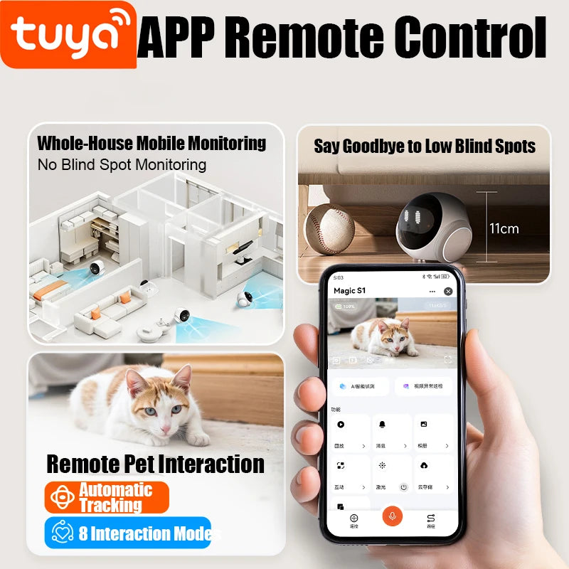 2025Famue Automatic Charging Robot Camera HD 5G WIFI IP Camera Pet Mobile Tracking Night Vision CCTV Remote View TUYA APP Camera