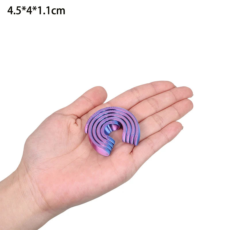 3D Printed Spiral Kinetic Fidget Toy, Infinity Moving Desk Toy, Anti-Stress Anxiety Relief Finger Spinner for Kids Adults