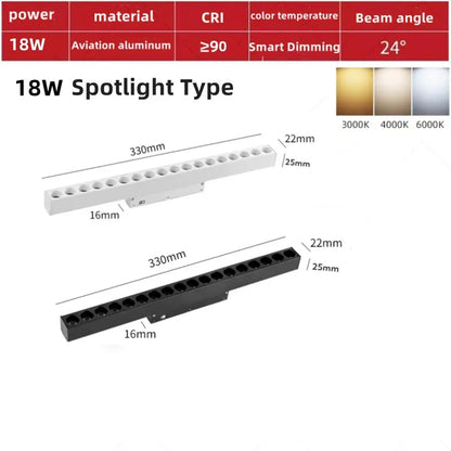 Magnetic Track LED Light Fixtures Flexible Ceiling Spotlight Rail Strip Magnet System For Indoor Modern Home Living Room Kitchen