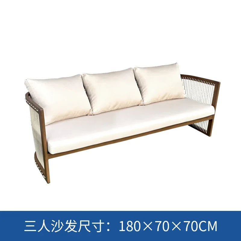 YFY  outdoor rattan sofa courtyard open-air hotel leisure dining chair garden waterproof coffee table combination