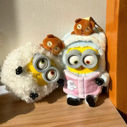 Minions Bob & Tim Better Together Series Keychains Cartoon Dolls Kawaii Plush Pendant Backpack Charms Collect Toys Fans Gift