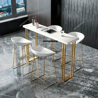 R Nordic Style Light Luxury Bar Tables Solid Wood Lean Against The Wall Coffee Shop Domestic Bar Tables Side Furniture Mesa