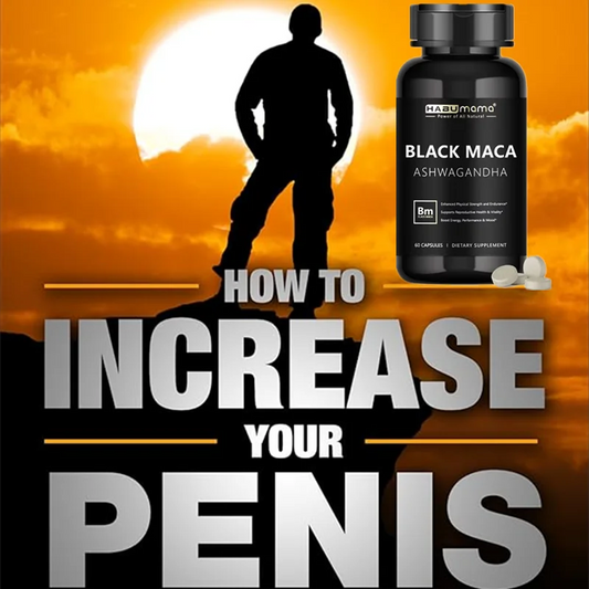 Organic Black Maca Root + Ashwagandha Extract Supplement for Women & Men Erect, Energy, Endurance - Vegan Pills