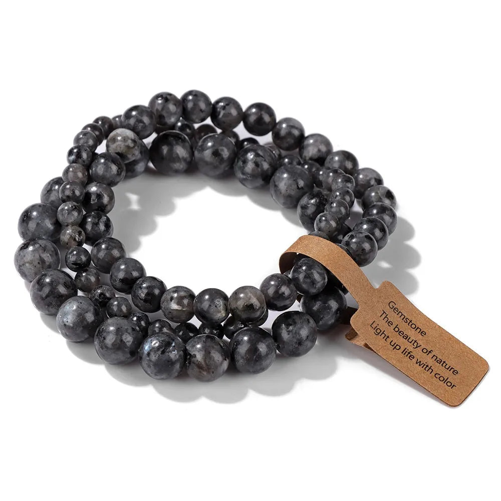 3 Pcs/set Healing Crystal Bracelets for Women 4 6 8mm Natural Stone Beaded Stretch Bracelet Amethyst Indian Agates Jewelry Gifts