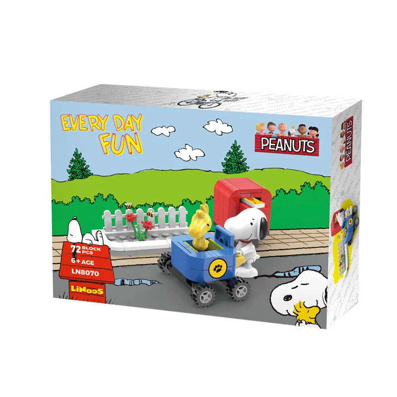 Snoopy Postman Dog Building Blocks DIY Assemble Puzzle Toy Educational Model Desktop Display Ornament Cartoon Figure For Fans
