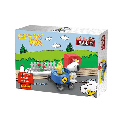 Snoopy Postman Dog Building Blocks DIY Assemble Puzzle Toy Educational Model Desktop Display Ornament Cartoon Figure For Fans